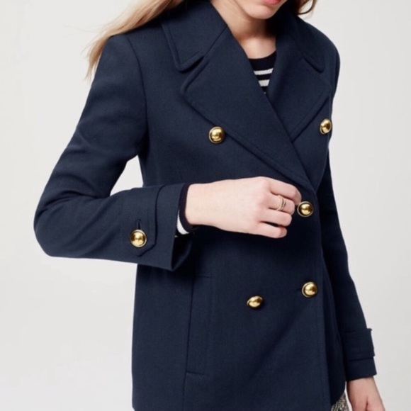 9390 Navy Blue Double-Breasted Striped Jacket main image 1